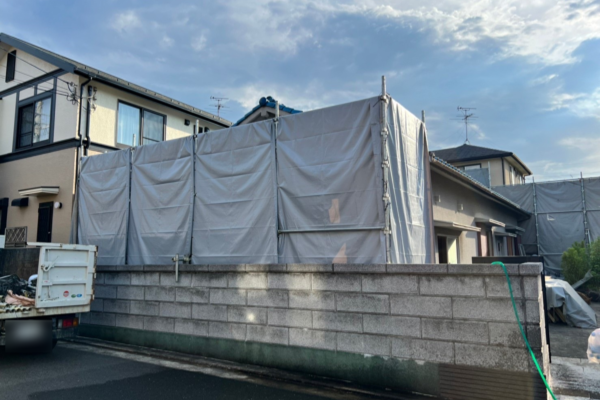 ② 養生シートの設置